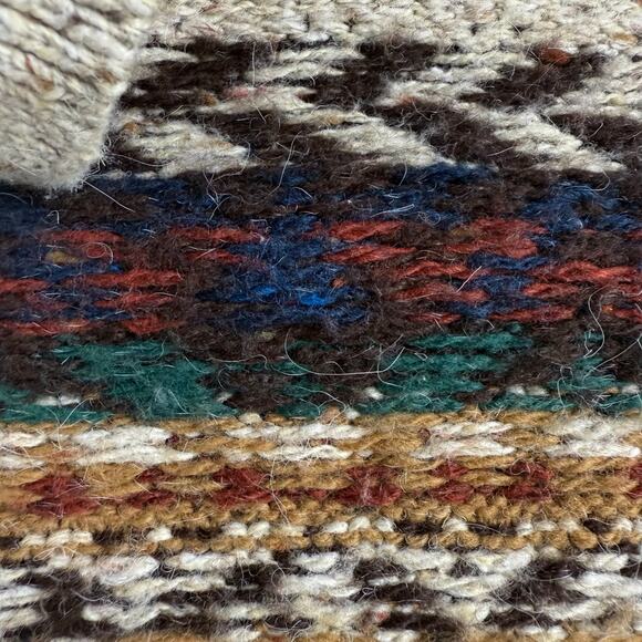 Vtg St John’s Bay Knit Sweater Size XL Collared Beige Multicolor Stripe Western - Picture 5 of 5